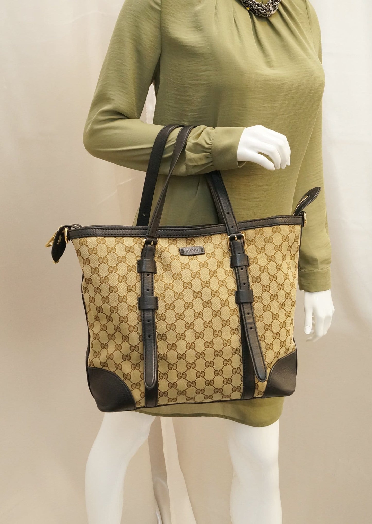 Gucci GG Canvas Tote Shoulder Bag