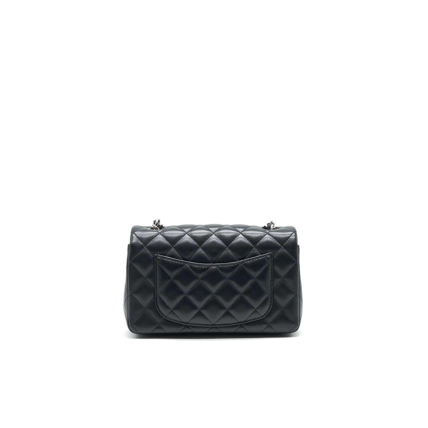 CHANEL LAMBSKIN RECTANGULAR MINI FLAP BAG IN BLACK