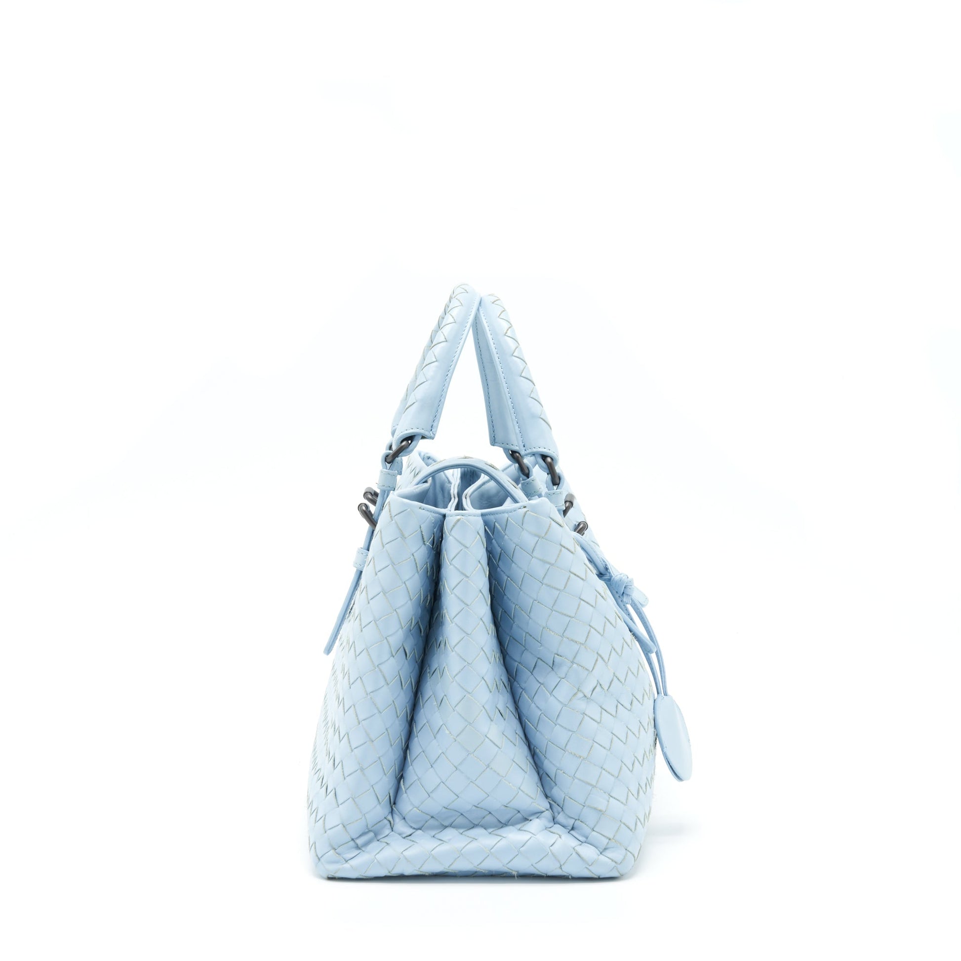 Bottega Veneta Roma Tote Purse Lambskin Light Blue
