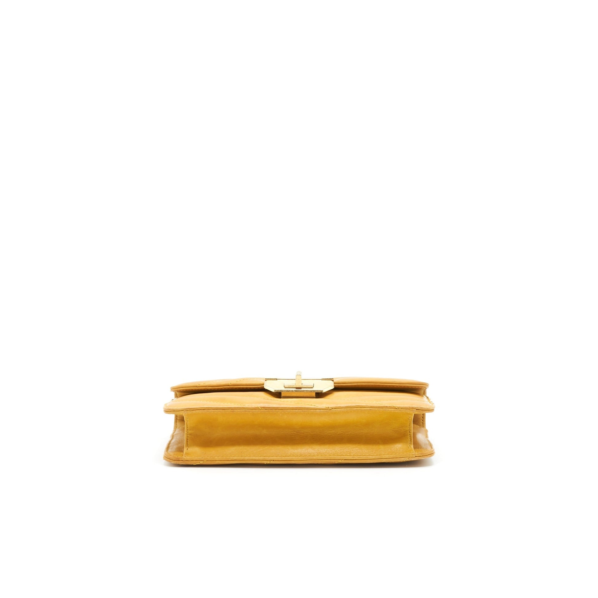 Chanel Chevron Envelope Flap Bag With Chain in Yellow