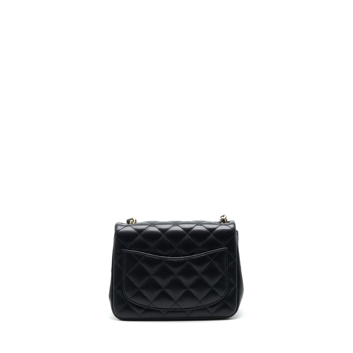 Chanel 22C Mini Square Flap Bag Lambskin Black L