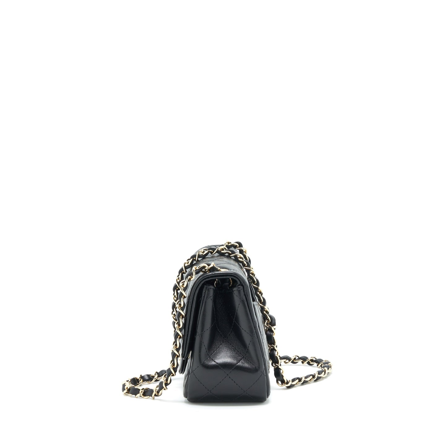 Chanel 22C Mini Square Flap Bag Lambskin Black L
