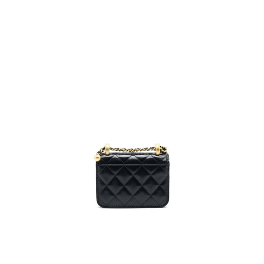 Chanel 21A Flap Coin Purse with chain Calfskin black