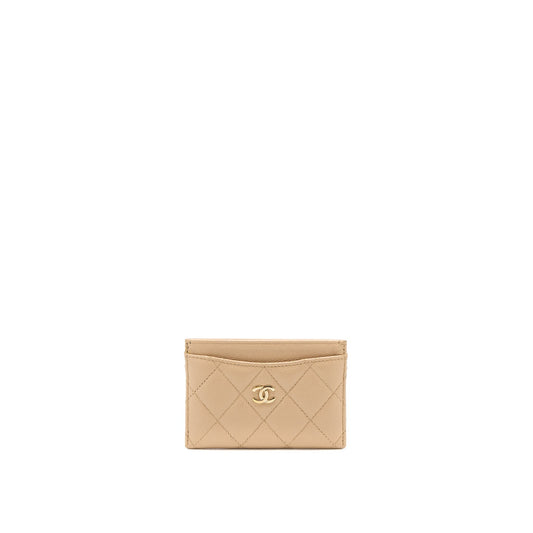 Chanel Classic Holder Caviar Dark Beige GHW