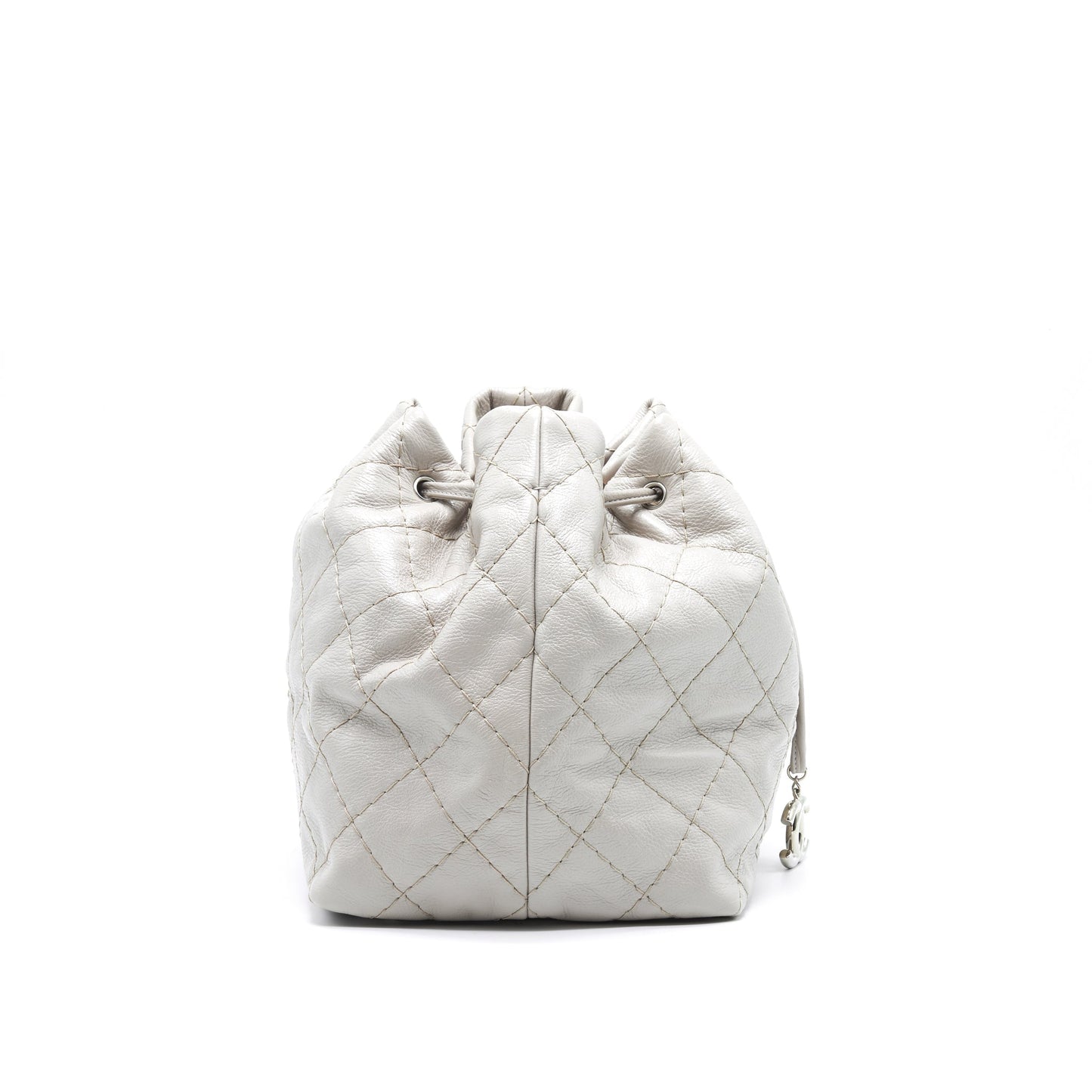 Chanel Caviar Bucket Tote Bag Grey Serial15