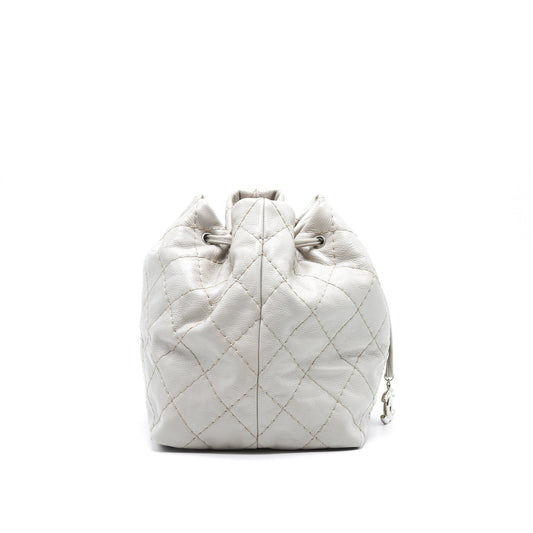 Chanel Caviar Bucket Tote Bag Grey Serial15