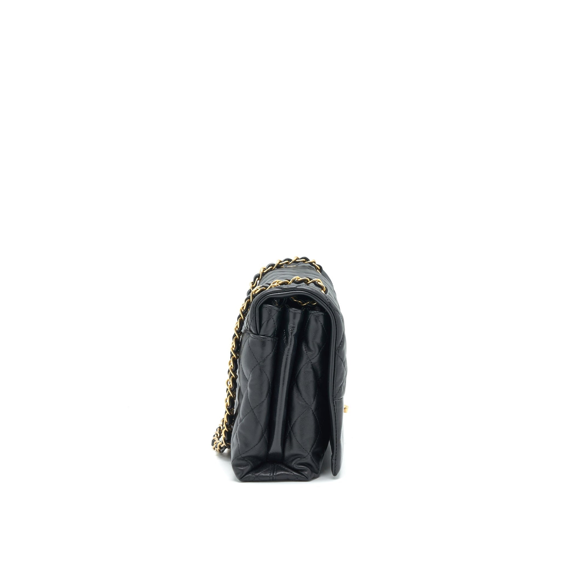 Chanel Large Single Flap Bag Calfskin Black