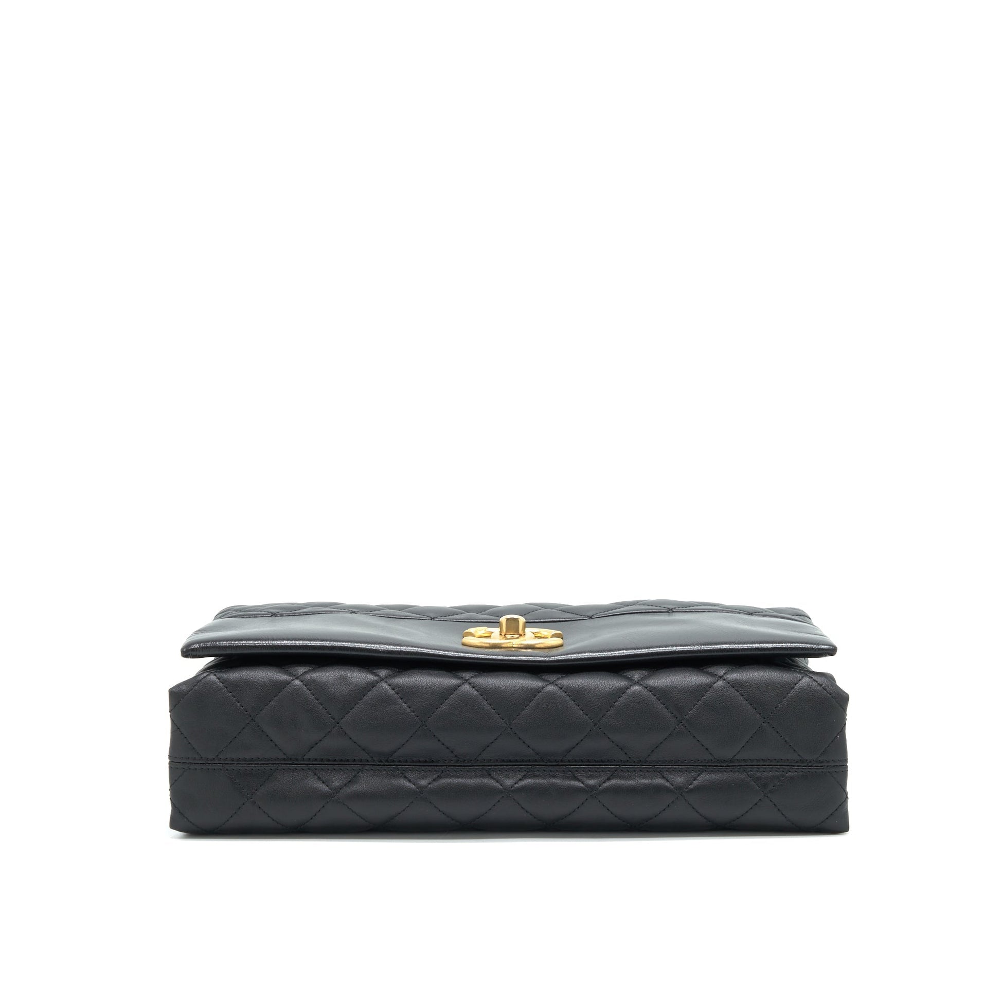 Chanel Large Single Flap Bag Calfskin Black