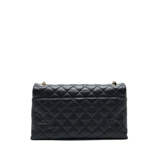 Chanel Large Single Flap Bag Calfskin Black