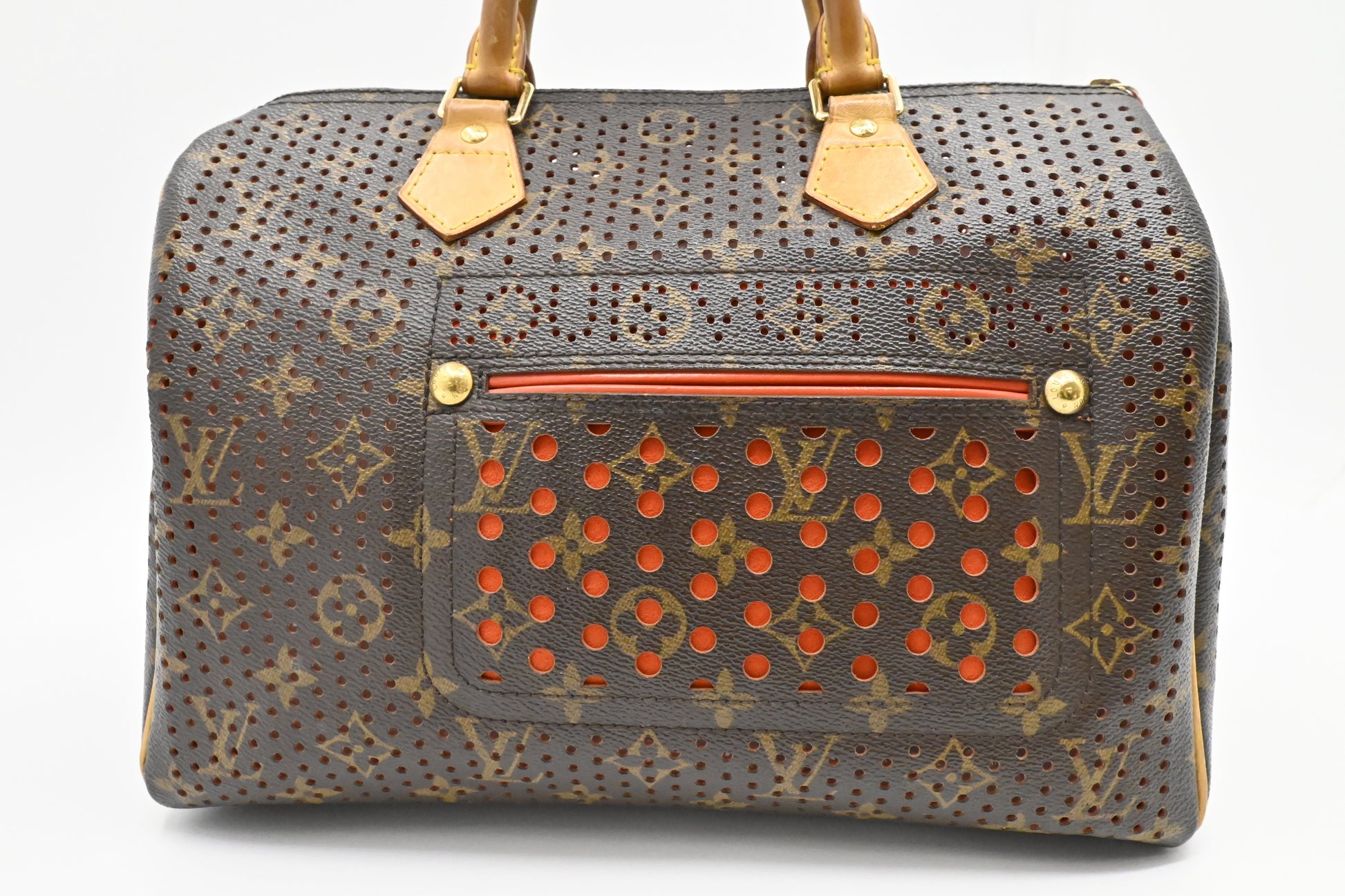 Louis Vuitton Speedy 30 in Orange and Perforated Monogram Canvas