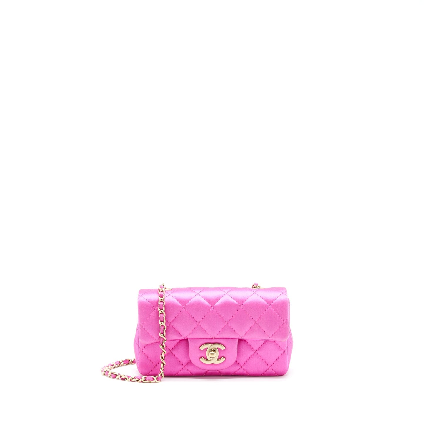 Chanel extra mini Rectangular flap Bag Silk Pink