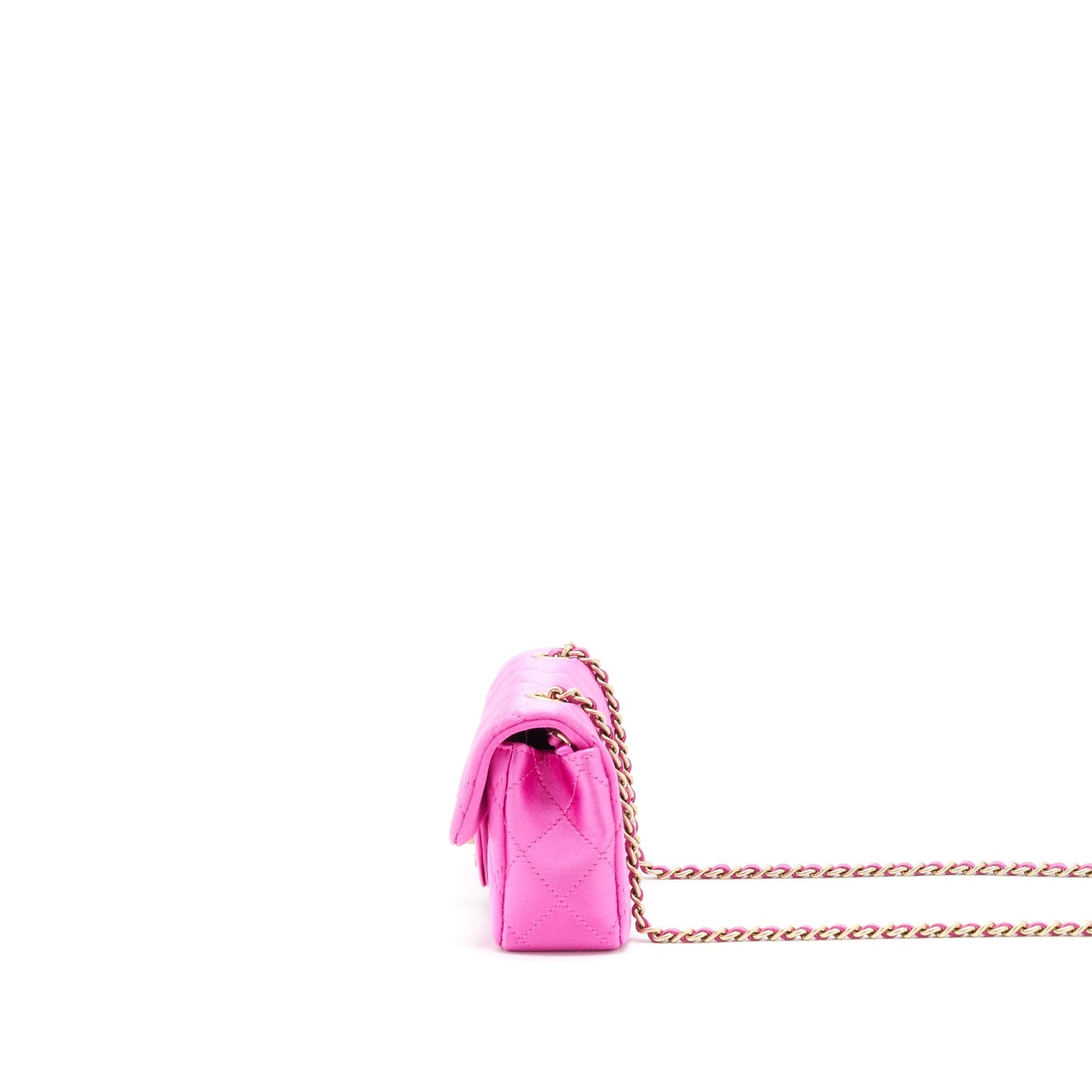 Chanel extra mini Rectangular flap Bag Silk Pink