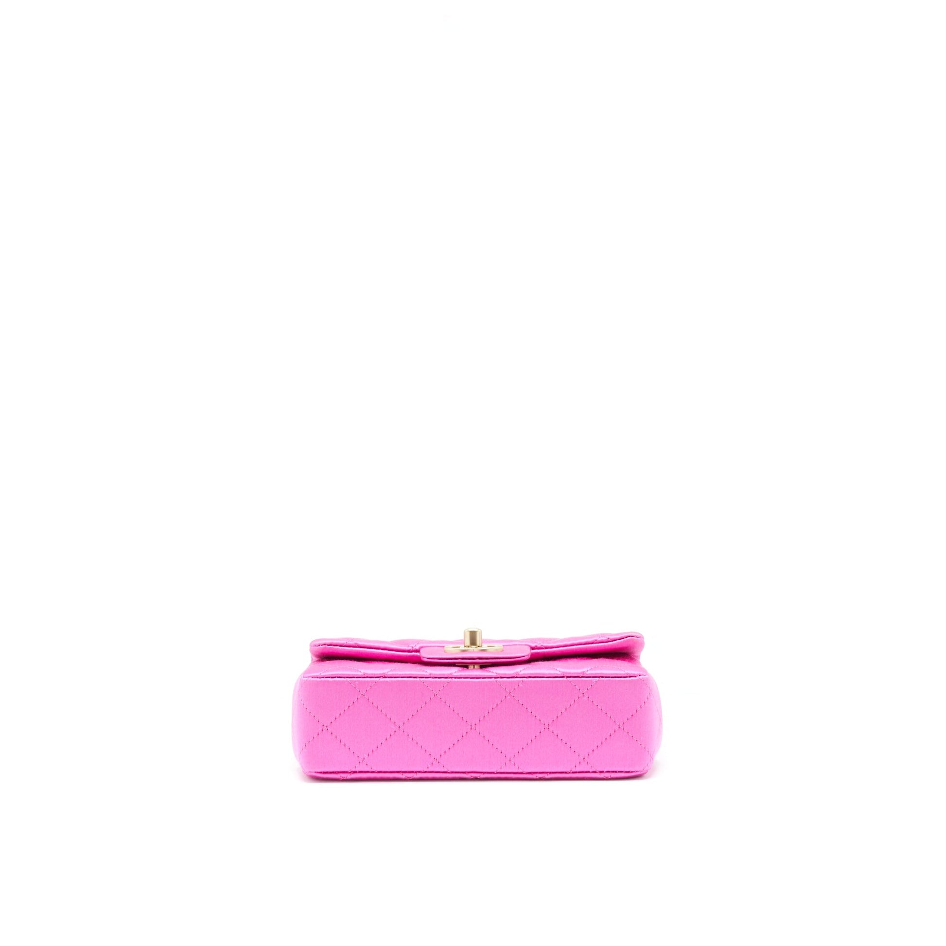 Chanel extra mini Rectangular flap Bag Silk Pink