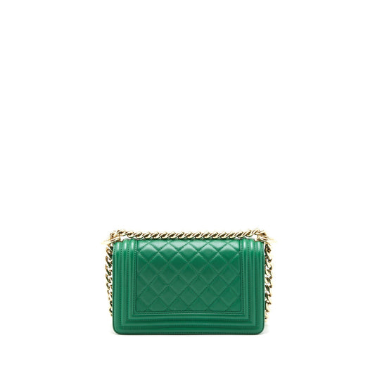 Chanel Small Boy Bag Lambskin Green L