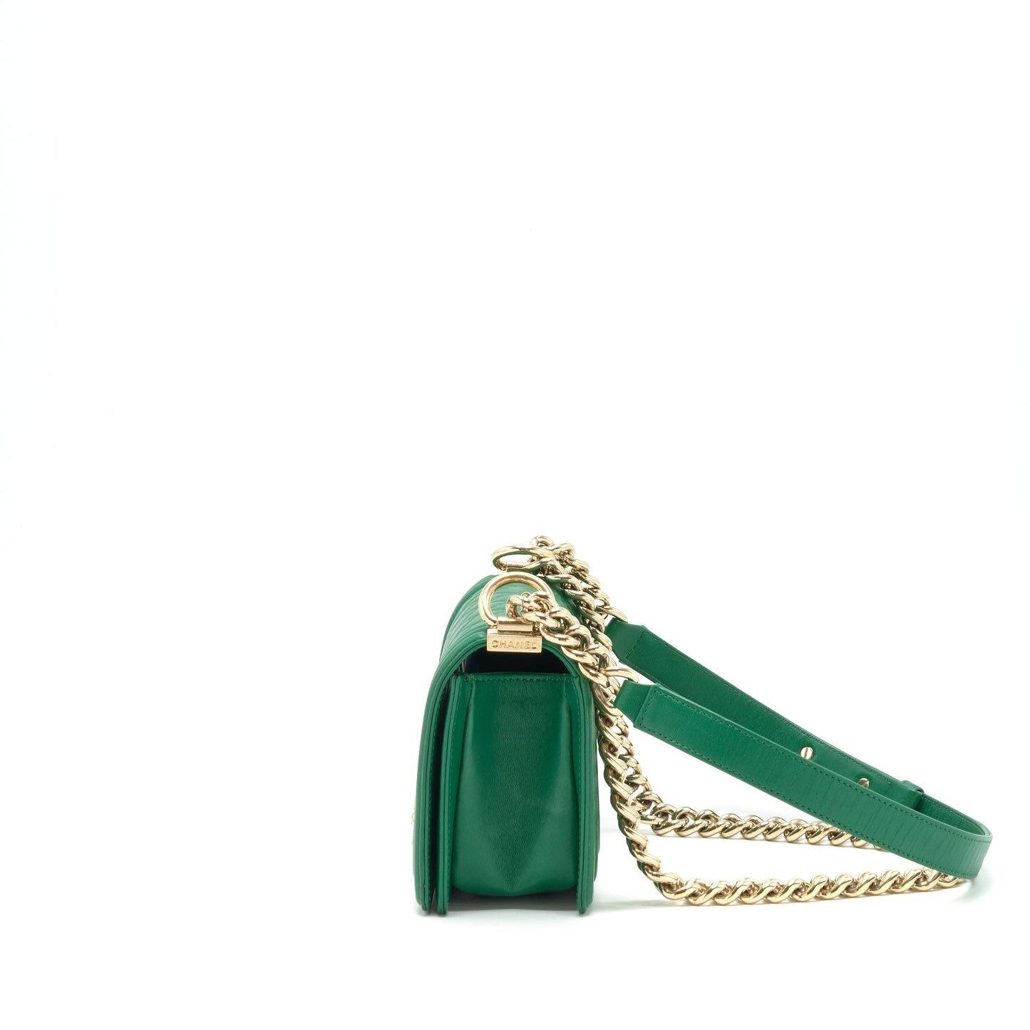 Chanel Small Boy Bag Lambskin Green L
