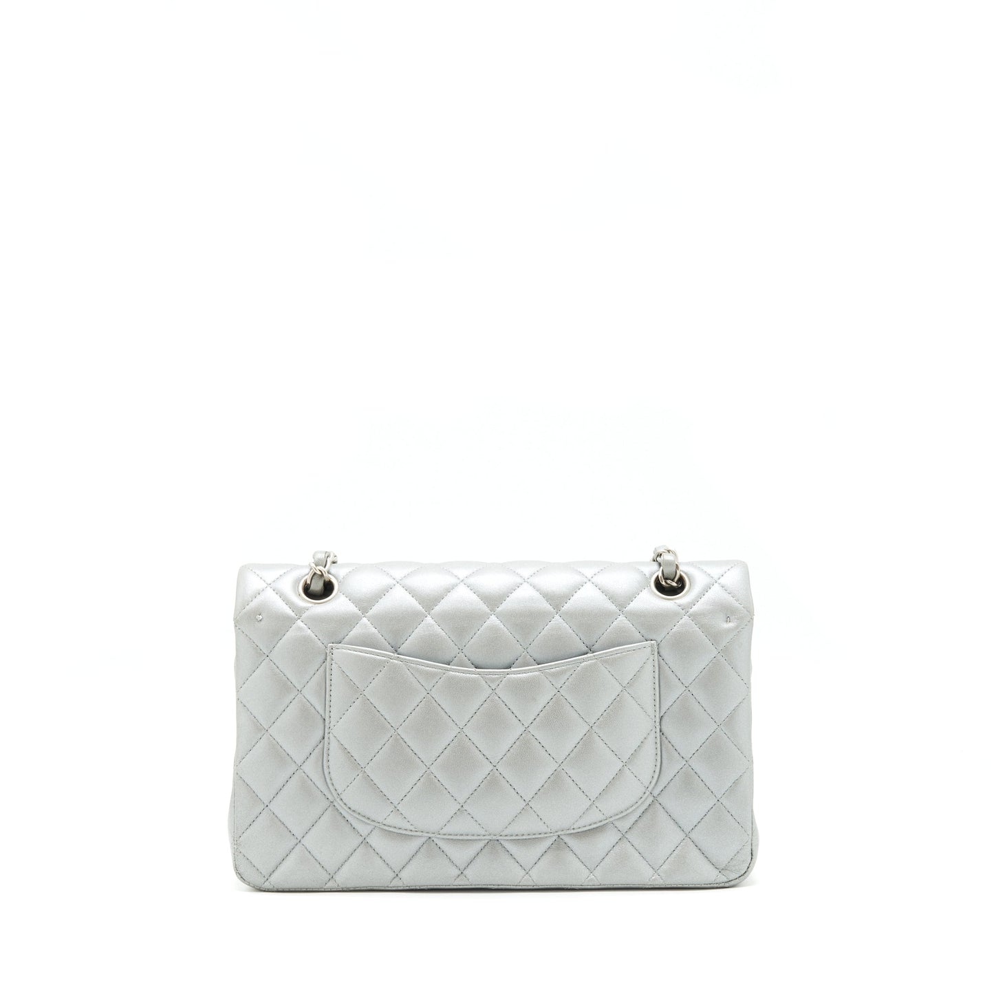 Chanel Medium Classic Flap Bag Silver Grey