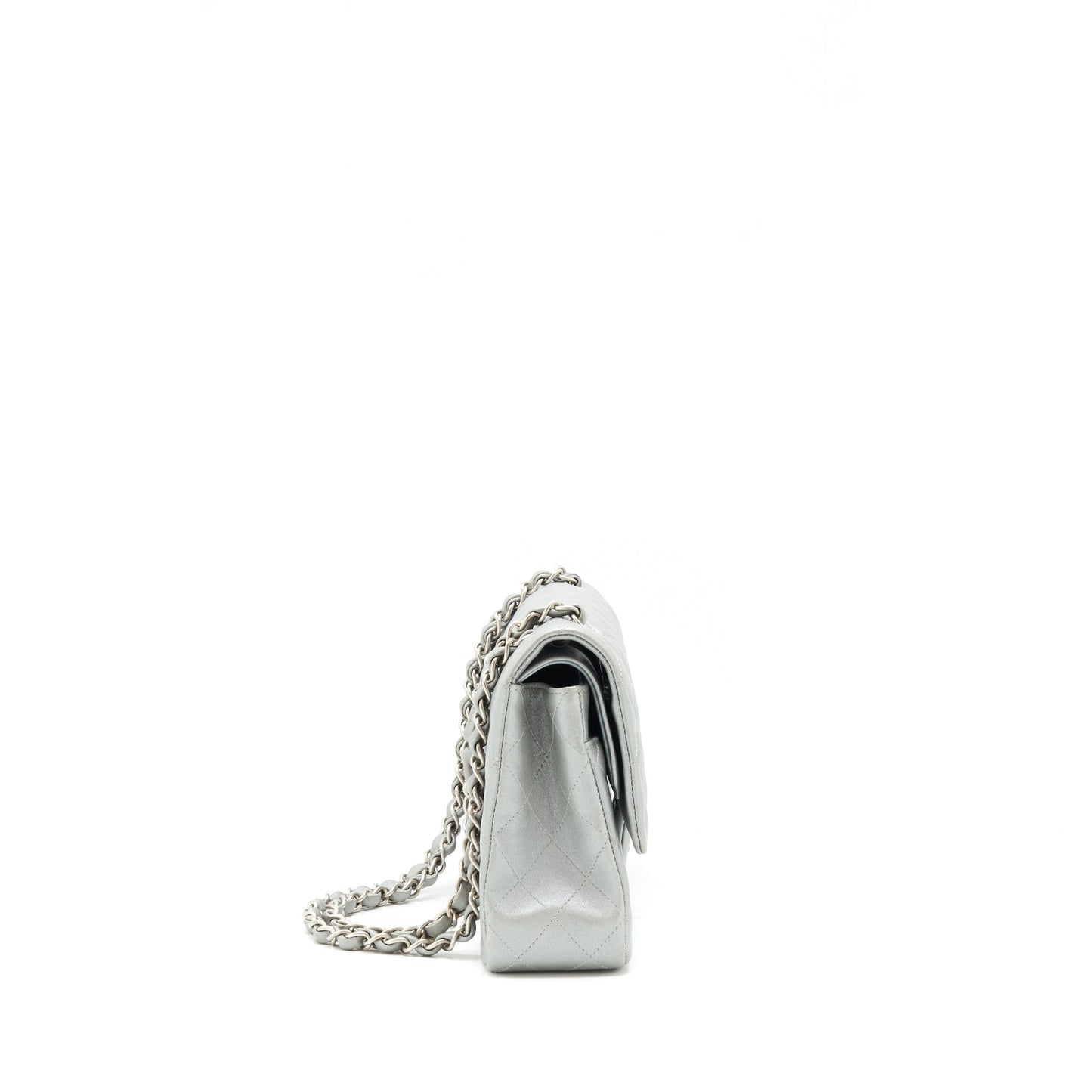 Chanel Medium Classic Flap Bag Silver Grey