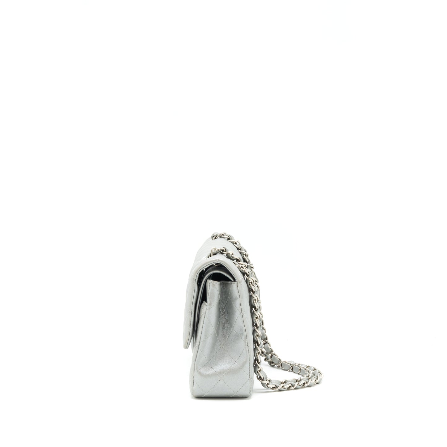 Chanel Medium Classic Flap Bag Silver Grey
