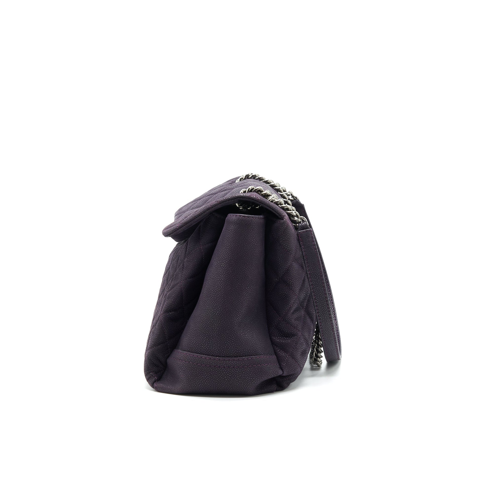 Chanel Flap Tote Bag With Chain Caviar In Purple