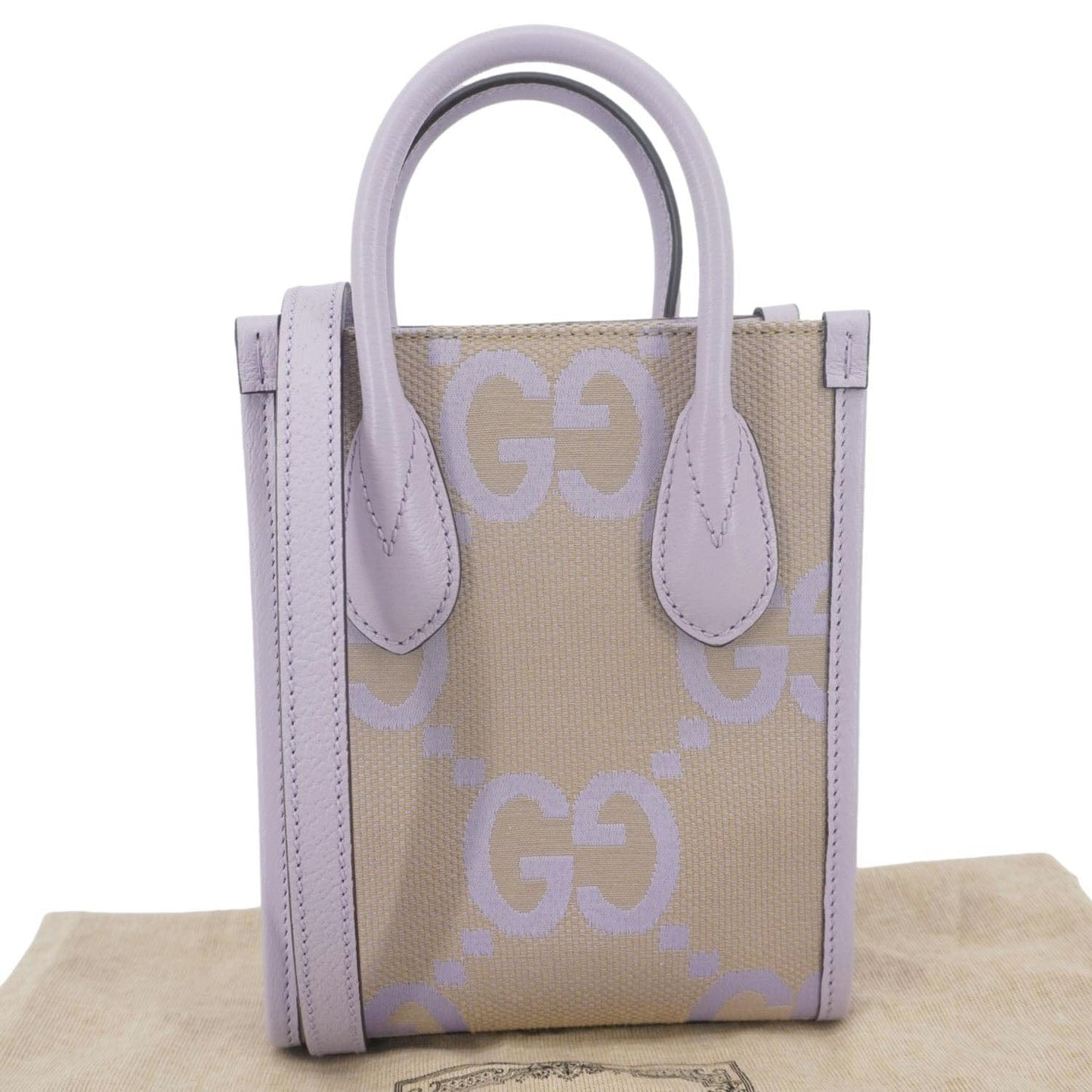 GUCCI Jumbo GG Canvas Mini Tote Bag Purple 671623