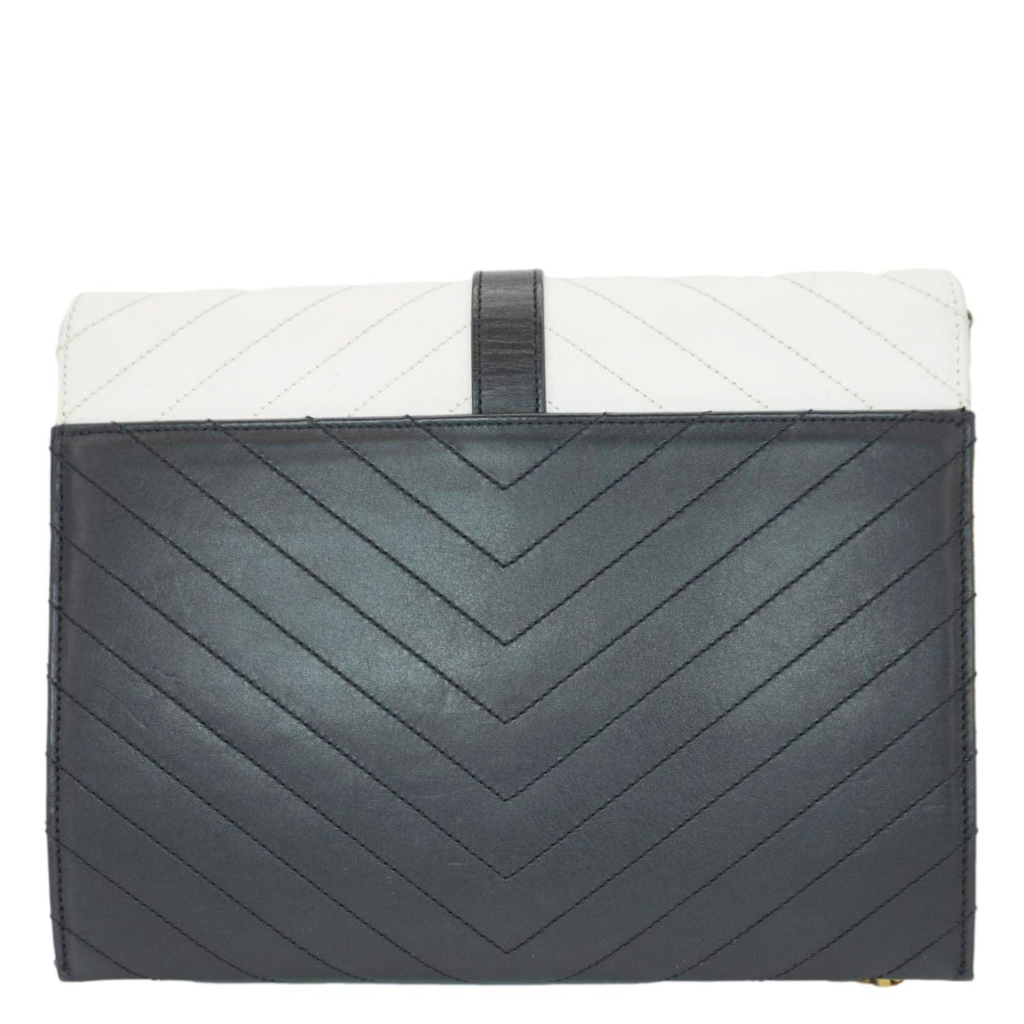 SAINT LAURENT Envelope Leather Chain Shoulder Bag Bicolor