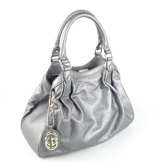 Gucci Guccissima Grey Leather Tote
