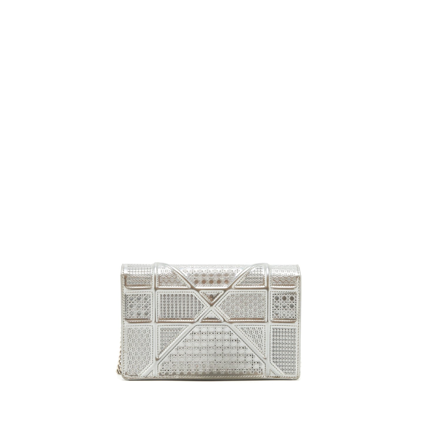 Dior Diorama Wallet on Chain Metallic Silver