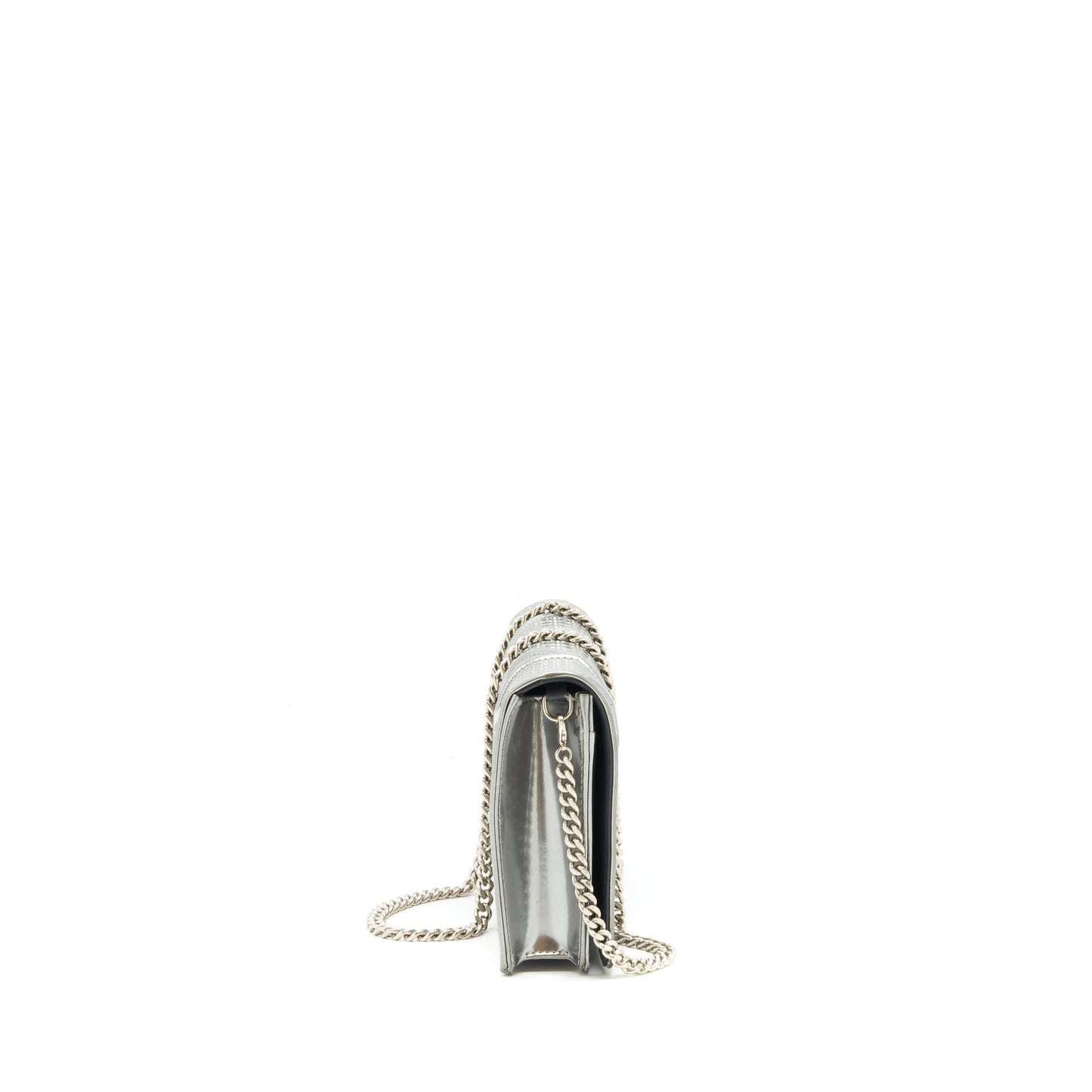 Dior Diorama Wallet on Chain Metallic Silver