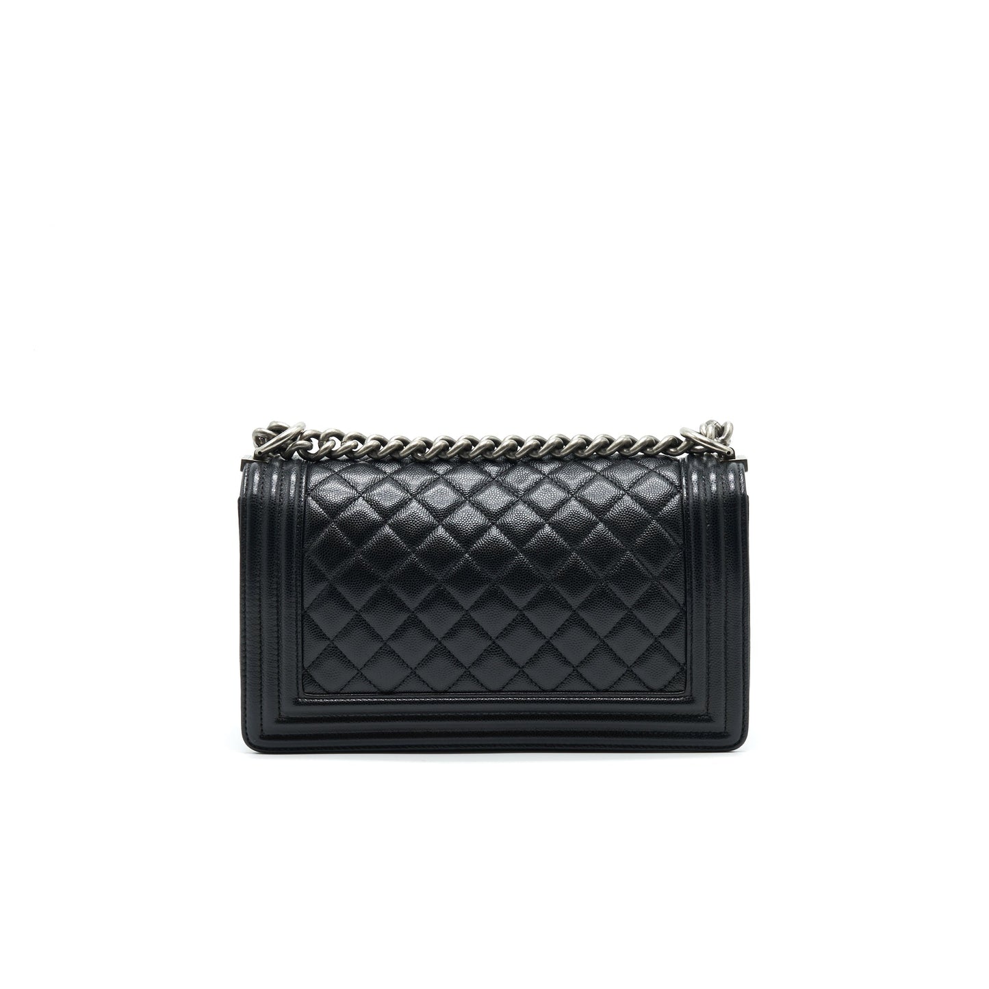 CHANEL MEDIUM BOY CHANEL HANDBAG CAVIAR BLACK