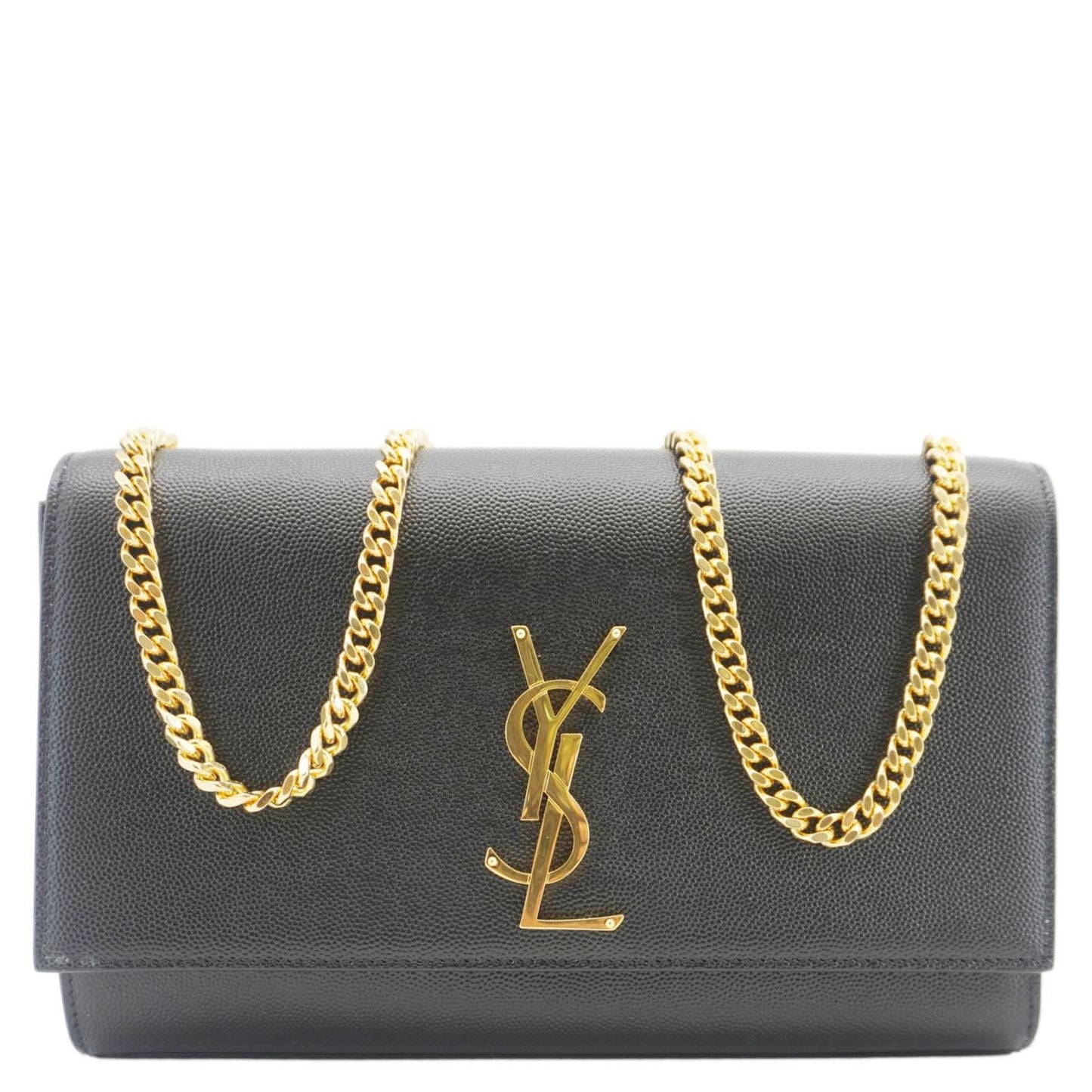SAINT LAURENT Kate Medium Grain De Poudre Leather Crossbody Bag Black