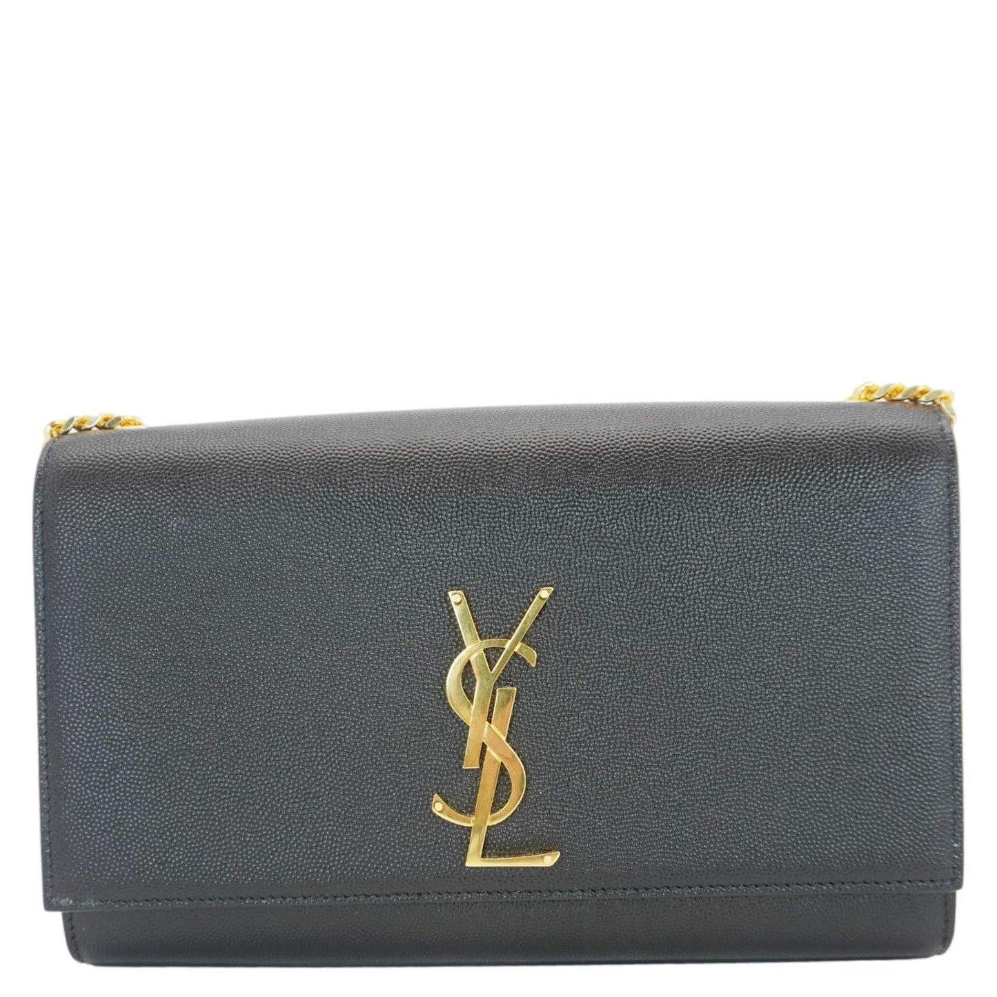 SAINT LAURENT Kate Medium Grain De Poudre Leather Crossbody Bag Black
