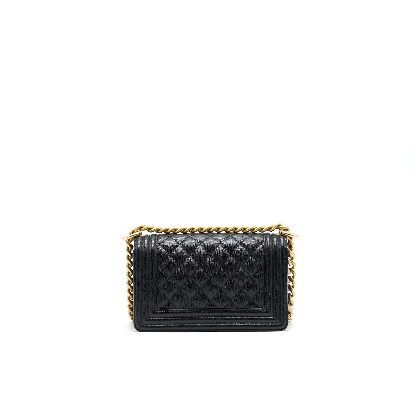 CHANEL SMALL BOY BAG CAVIAR LEATHER BLACK