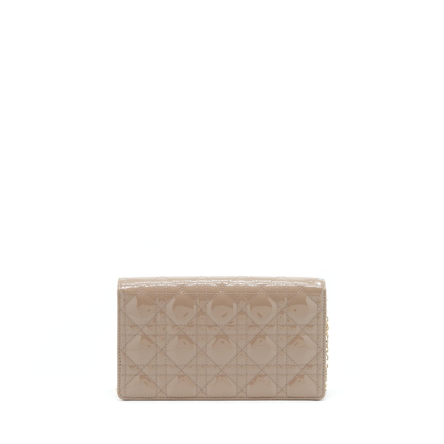 Dior Lady Dior Pouch Patent Calfskin Warm Taupe