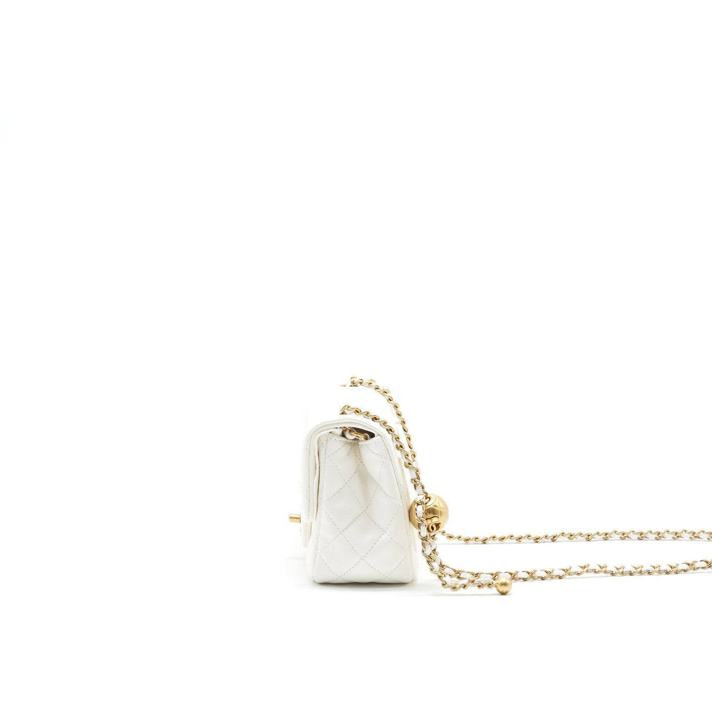 Chanel 21B pearl crush Mini Square flap Bag White
