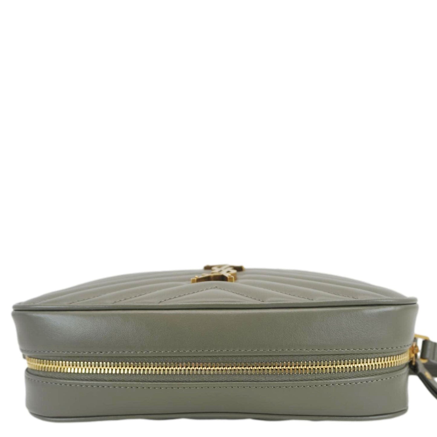 SAINT LAURENT Lou Camera Monogram Leather Shoulder Bag Gray