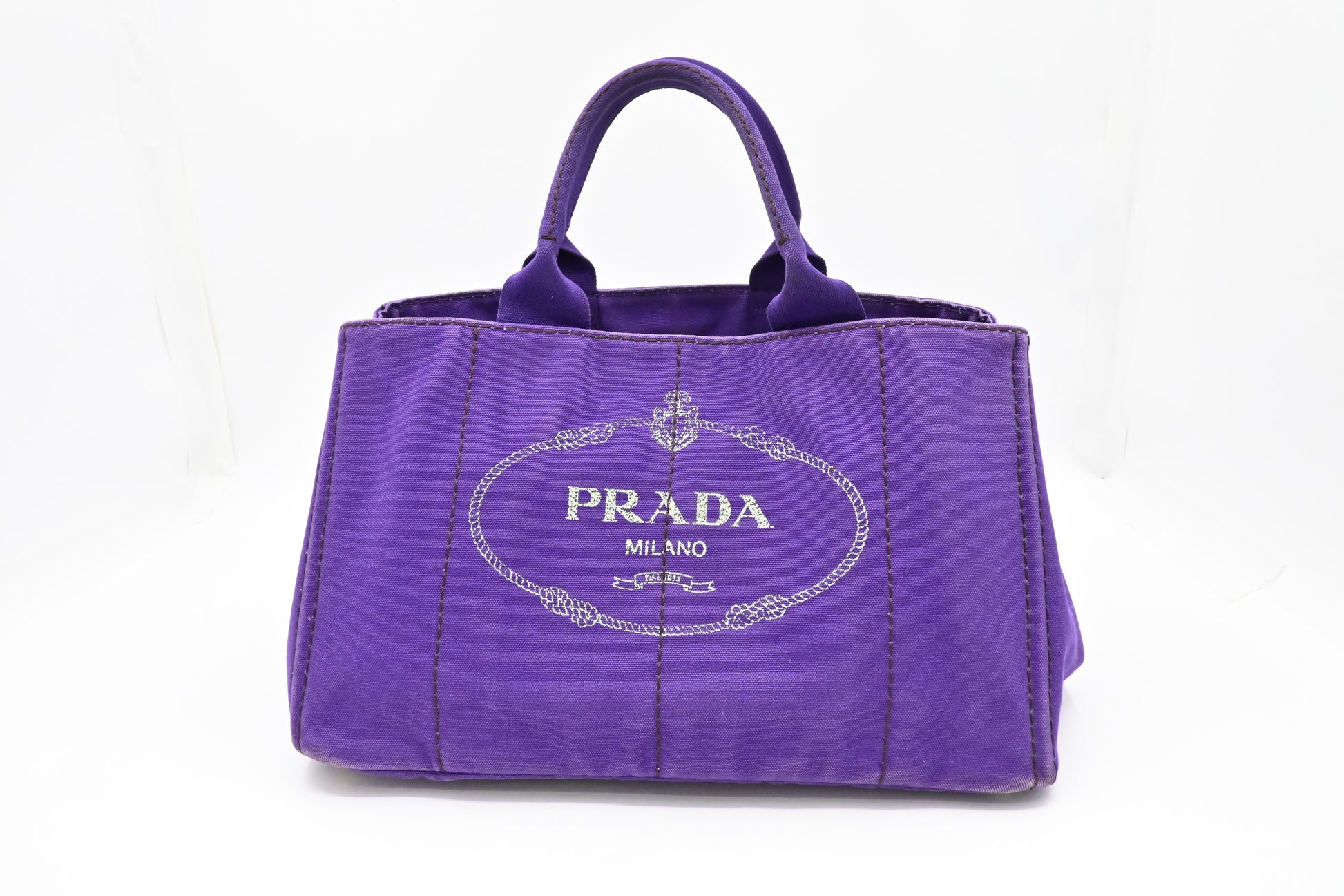 Prada Canapa Tote in Viola Canvas