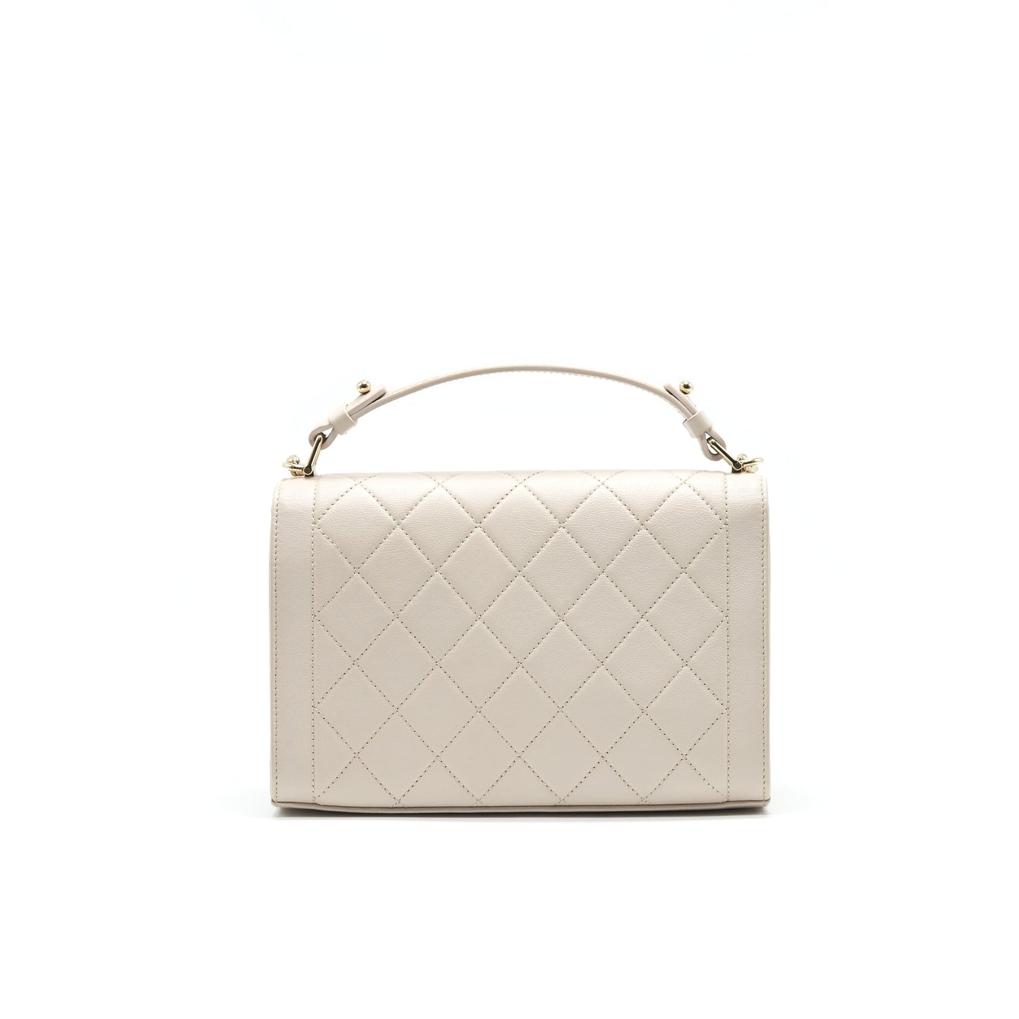 Chanel Calfskin Quilted Flap Bag Beigh L