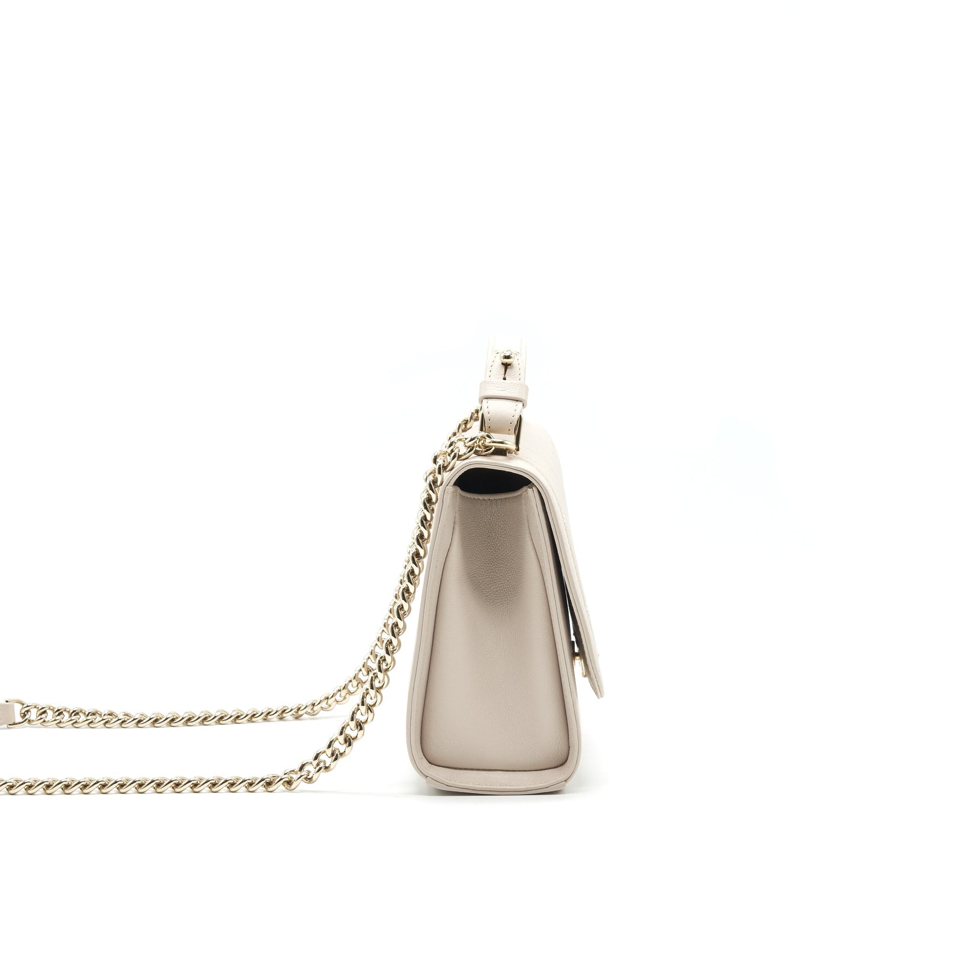 Chanel Calfskin Quilted Flap Bag Beigh L
