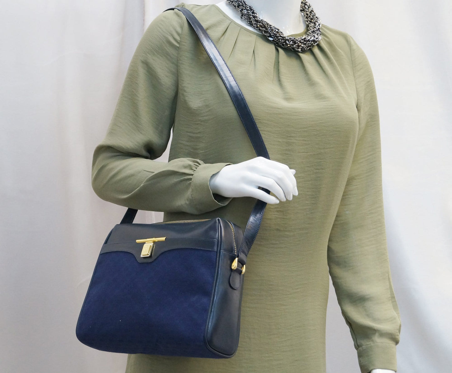 Gucci GG Canvas Blue Messenger Bag
