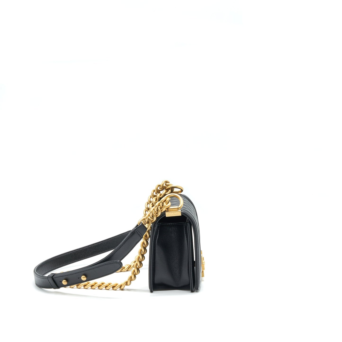 Chanel Small Boy Bag Caviar Black brushed Year 2021 (microchip serial?