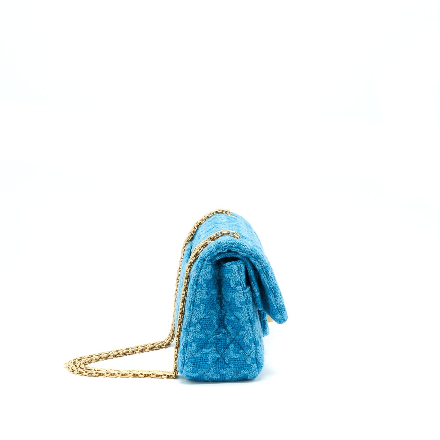 Chanel Tweed 2.55 Small Reissue Flap Bag Blue Brushed
