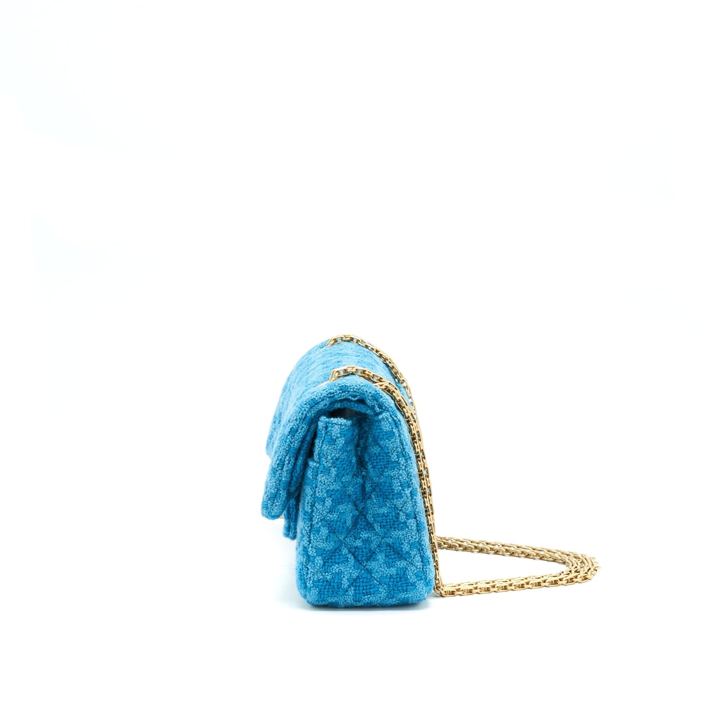 Chanel Tweed 2.55 Small Reissue Flap Bag Blue Brushed