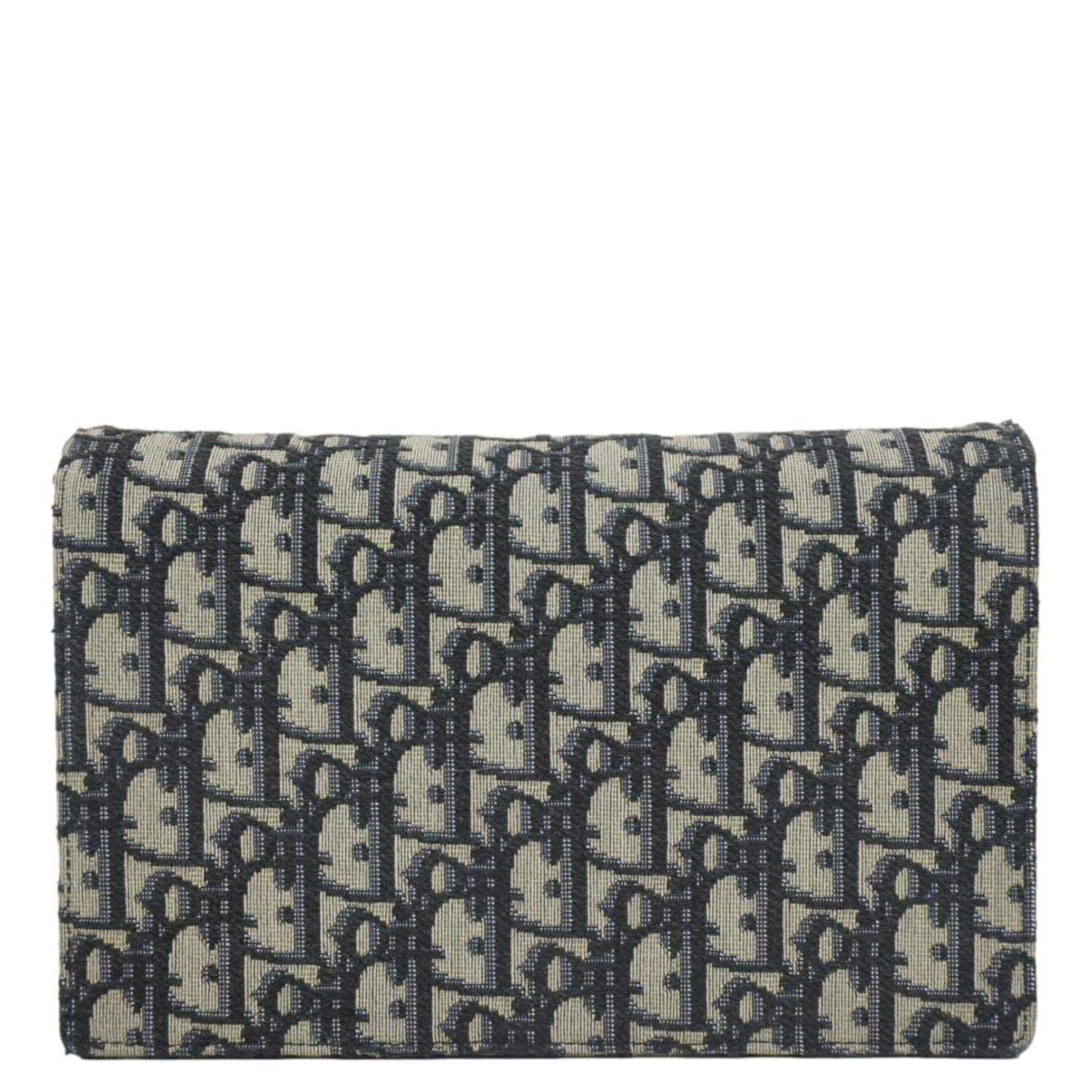 CHRISTIAN DIOR Saddle Oblique Jacquard Pouch Crossbody Bag Navy Blue