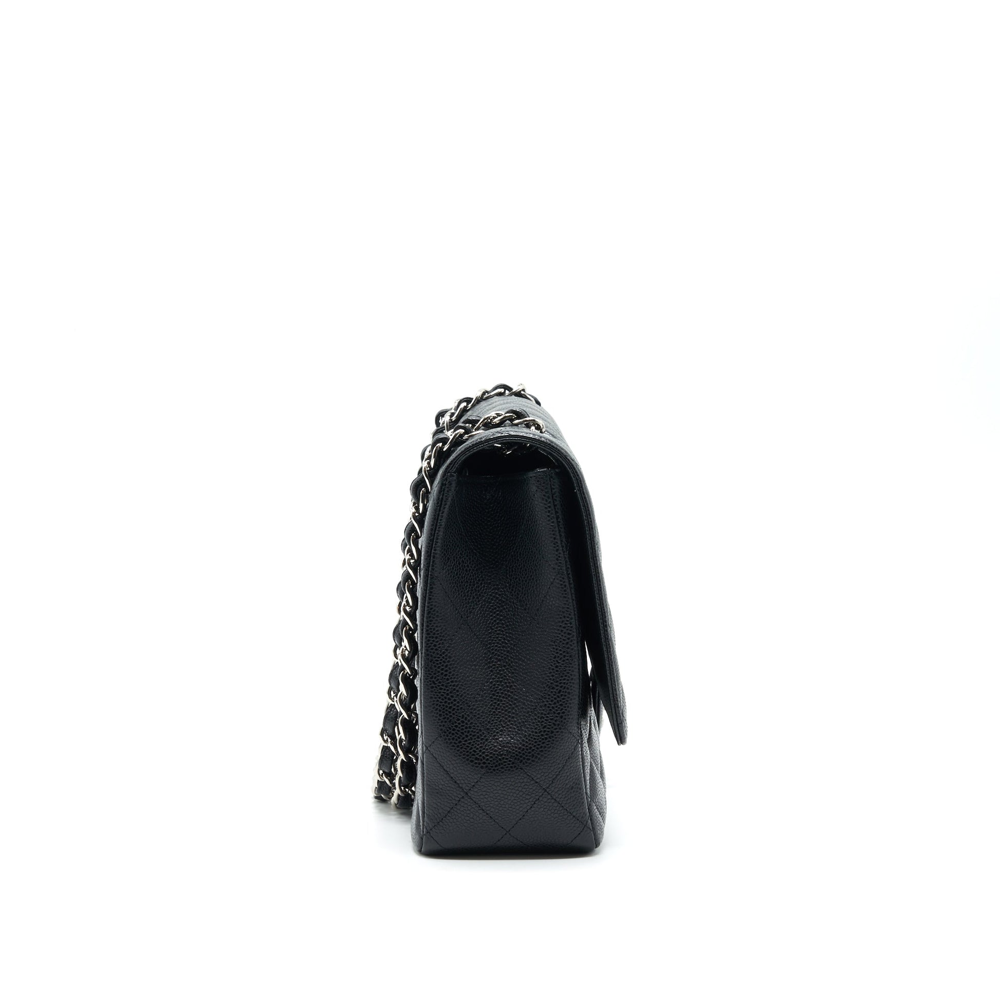 CHANEL CAVIER CLASSIC MAXI SINGLE FLAP BAG BLACK
