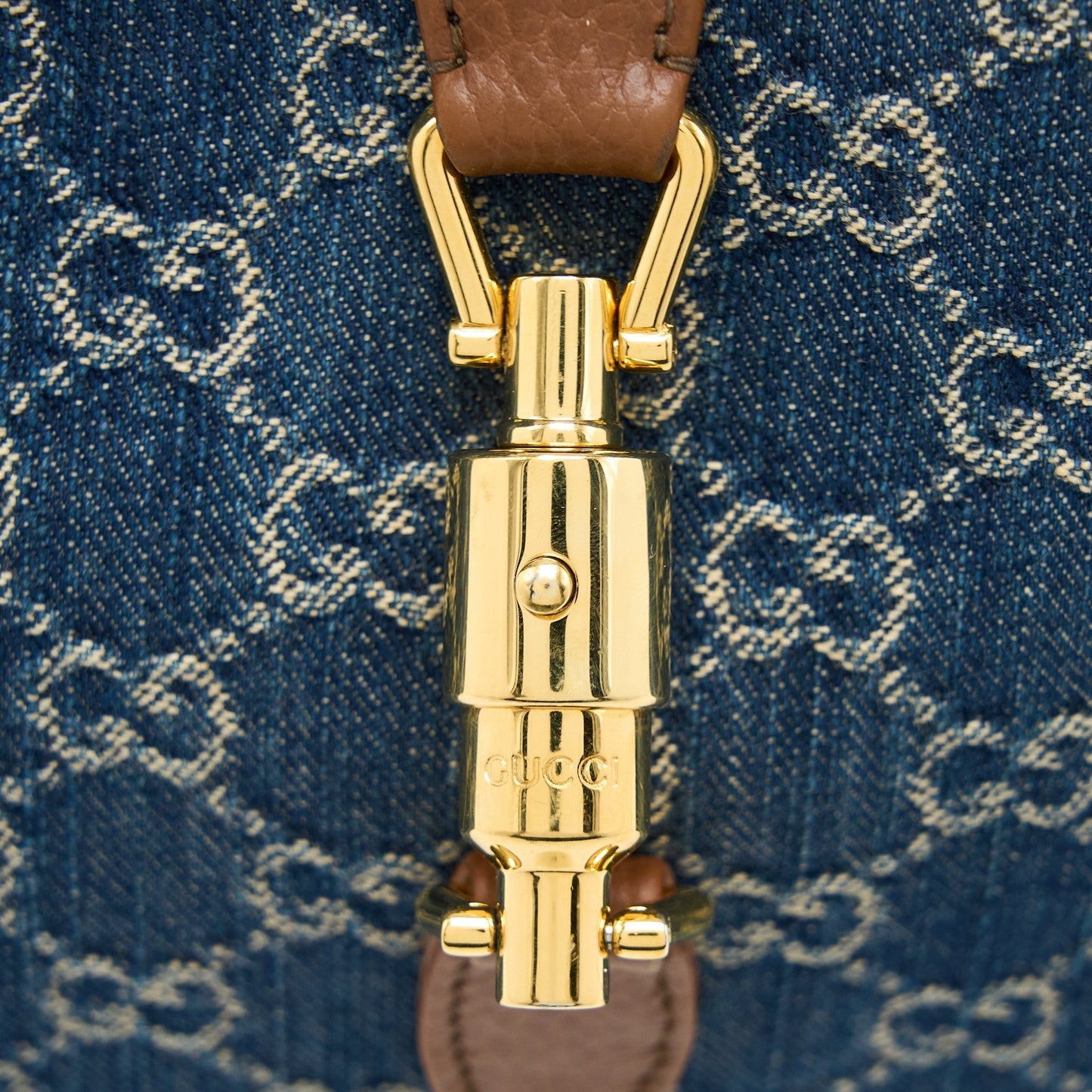 Gucci Jackie 1961 Small Shoulder Bag Denim/Leather Blue/Brown