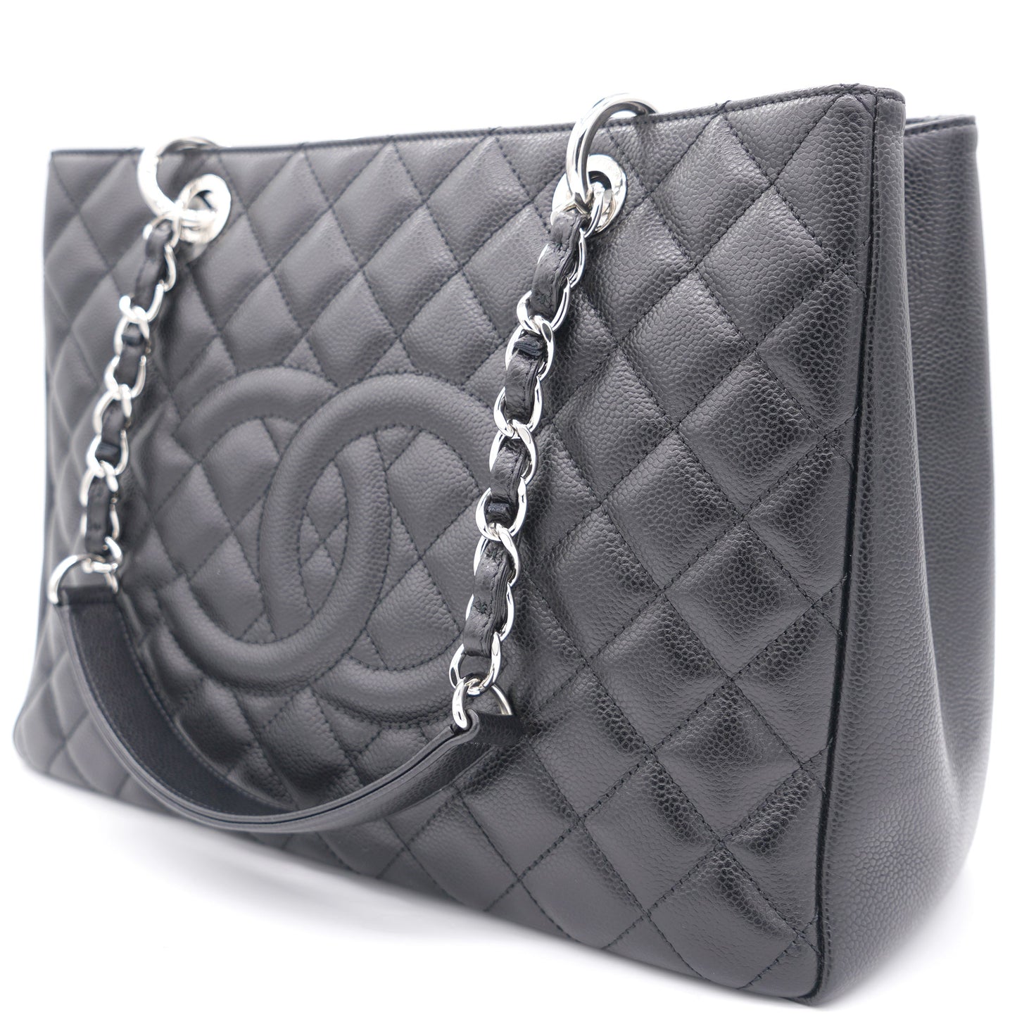 Chanel Black Quilted Caviar Leather Grand GST Shopper Tote Bag