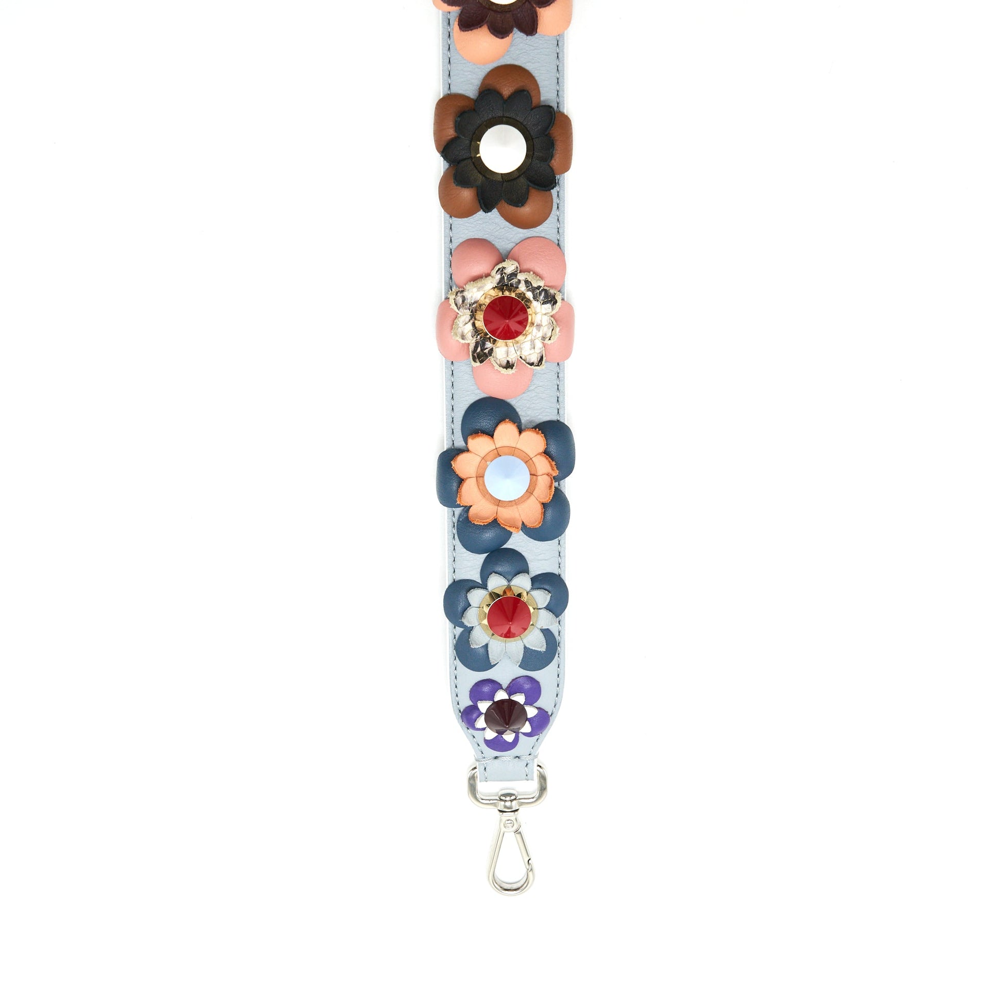 FENDI Strap You Floral Shoulder Strap Calf Leather Multicolored