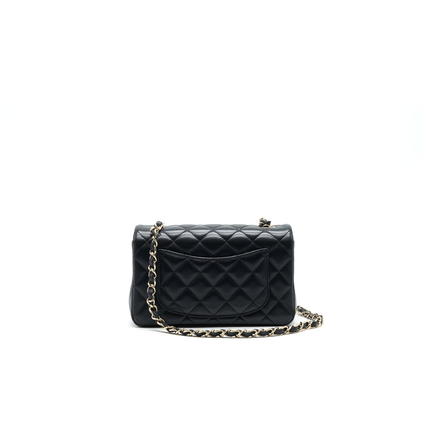 Chanel Mini Rectangular Flap Bag Black L LAMBSKIN