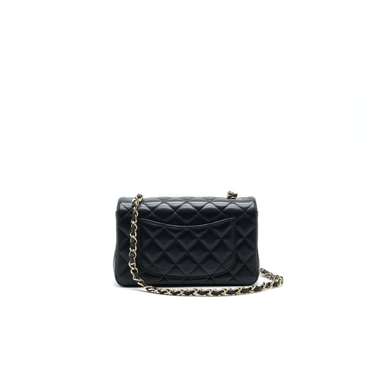 Chanel Mini Rectangular Flap Bag Black L LAMBSKIN