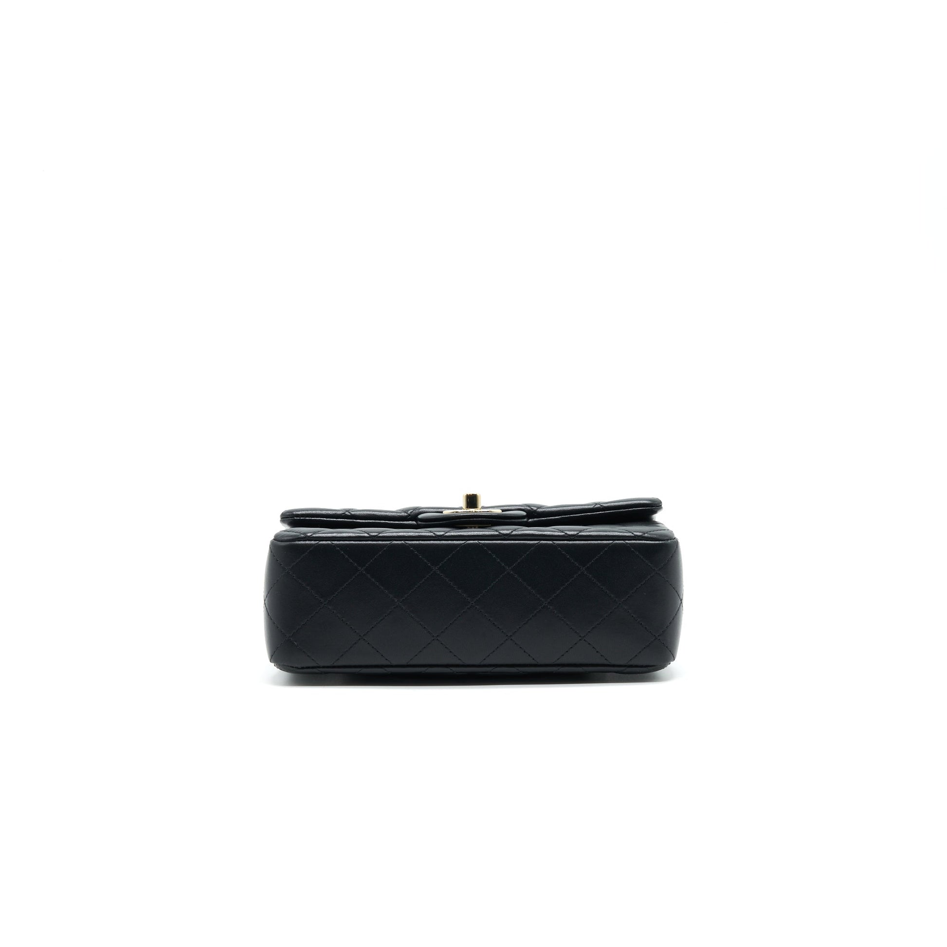 Chanel Mini Rectangular Flap Bag Black L LAMBSKIN